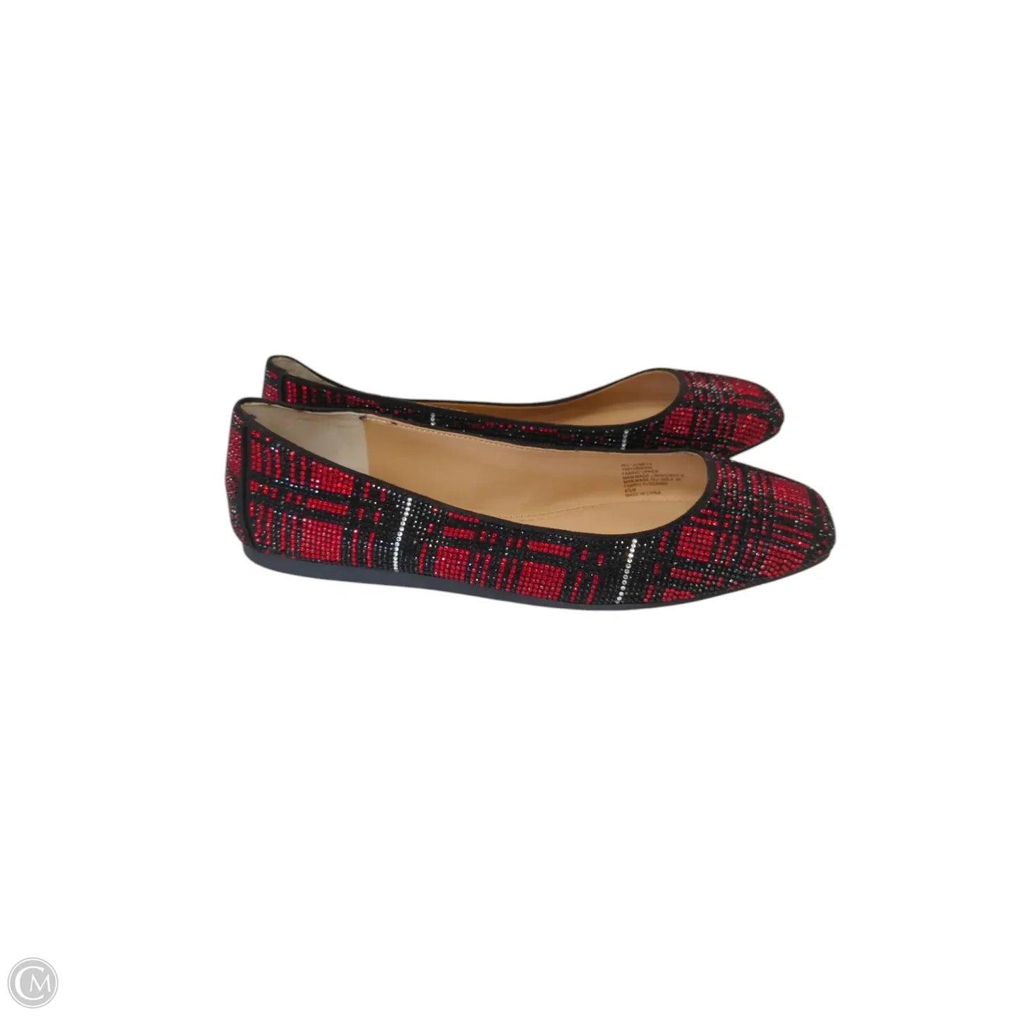 Shoes Flats By Inc In Black & Red, Size: 8.5