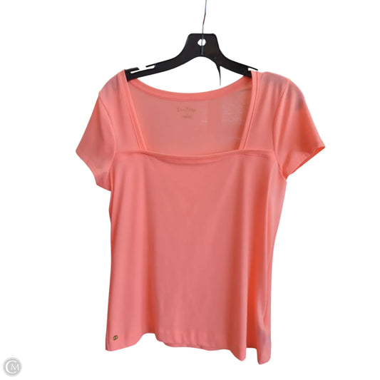 Top Short Sleeve Designer By Lilly Pulitzer In Pink, Size: S