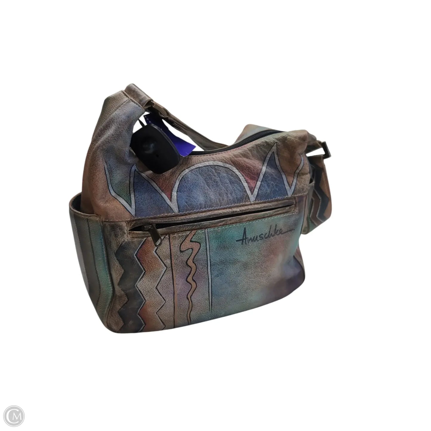 Handbag Leather By Anuschka, Size: Medium