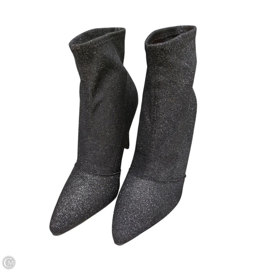 Boots Ankle Heels By Brash In Black & Silver, Size: 7