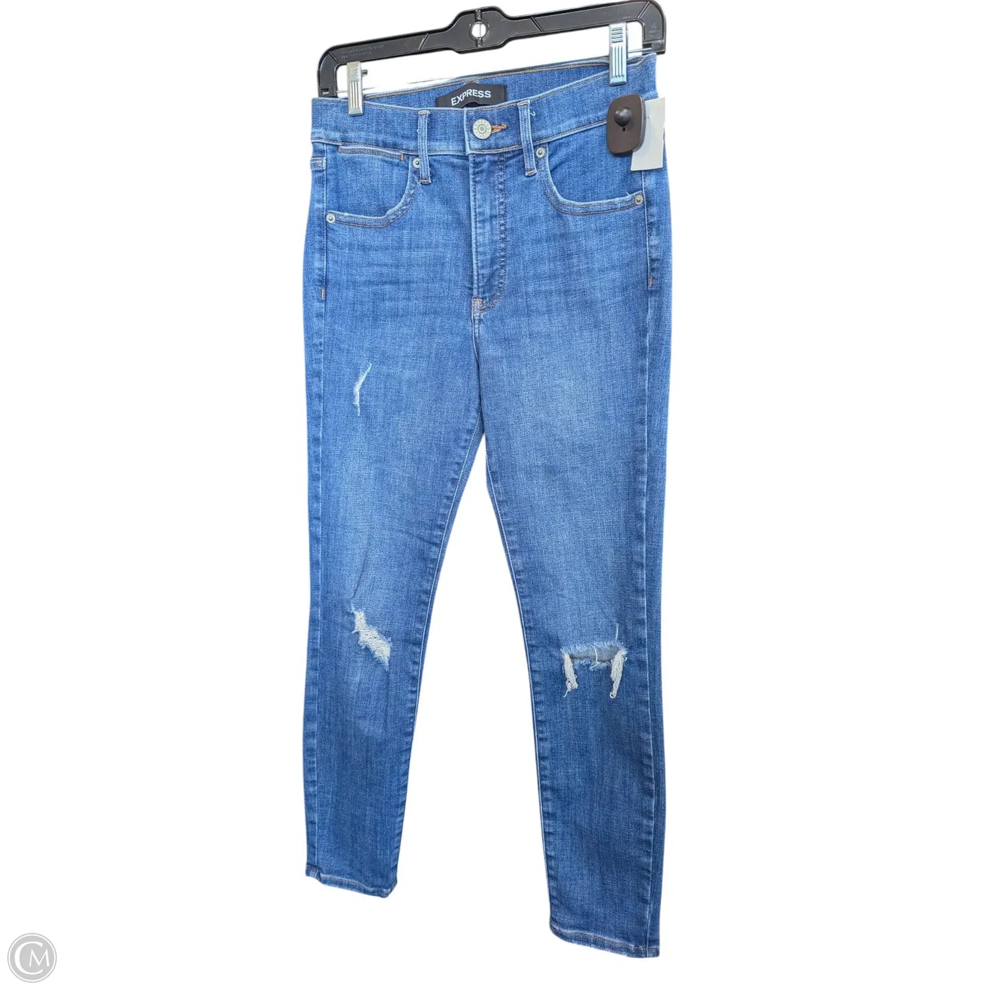 Jeans Skinny By Express In Blue Denim, Size: 4