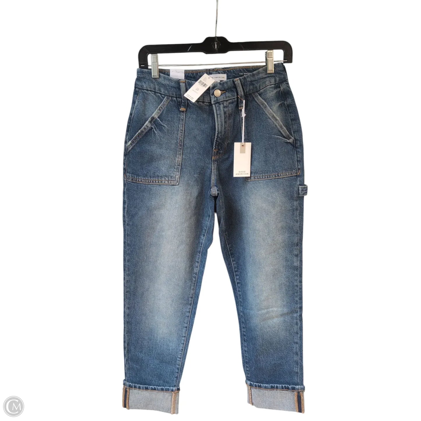 Jeans Straight By Good American In Blue Denim, Size: 0p