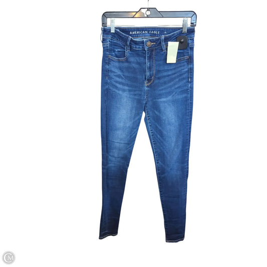 Jeans Skinny By American Eagle In Blue Denim, Size: 8