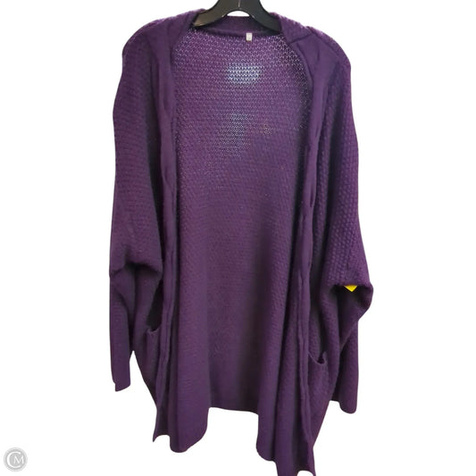 Cardigan By Clothes Mentor In Purple, Size: 2x
