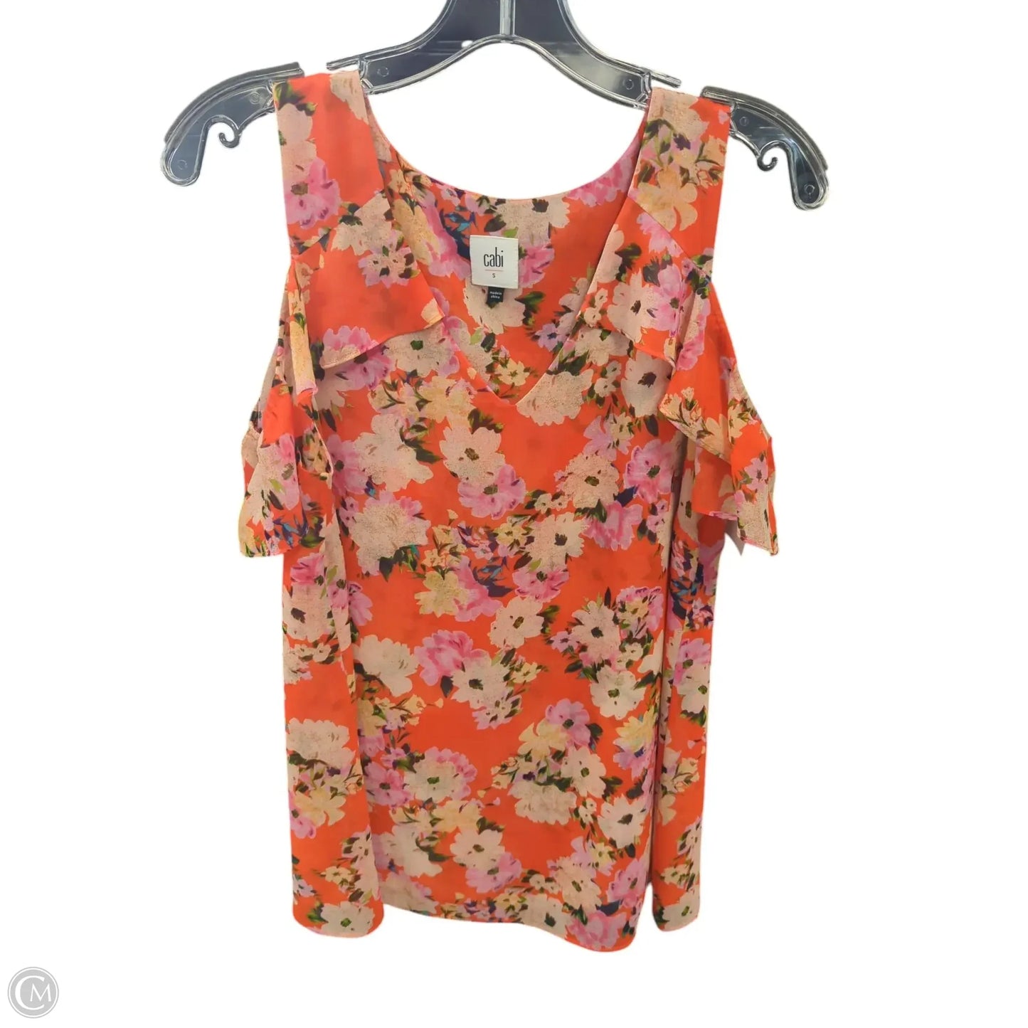 Top Sleeveless By Cabi In Floral Print, Size: S
