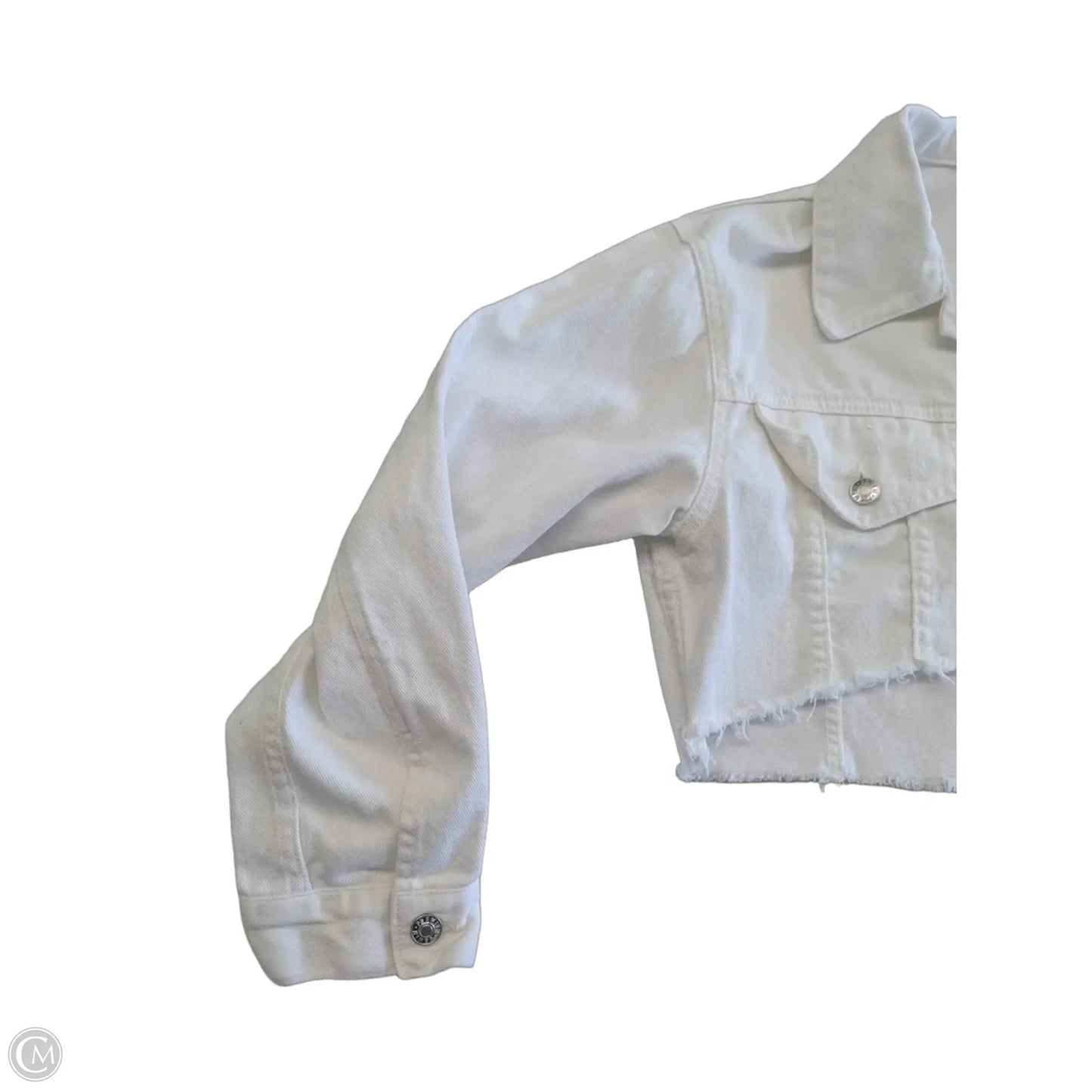 Jacket Denim By Love Tree In White, Size: L