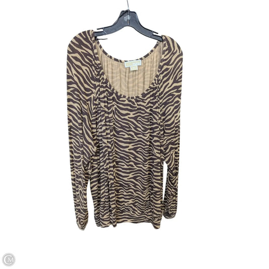 Top Long Sleeve By Michael By Michael Kors In Animal Print, Size: 3x