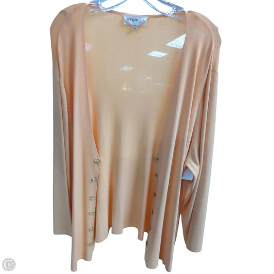 Cardigan By Studio 1 In Orange, Size: 2x