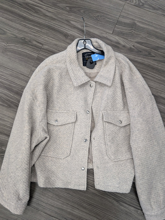 Jacket Shirt By Clothes Mentor In Beige, Size: 3x