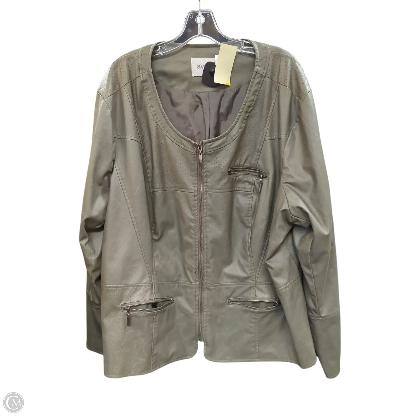 Coat Leather By Avenue In Green, Size: 26