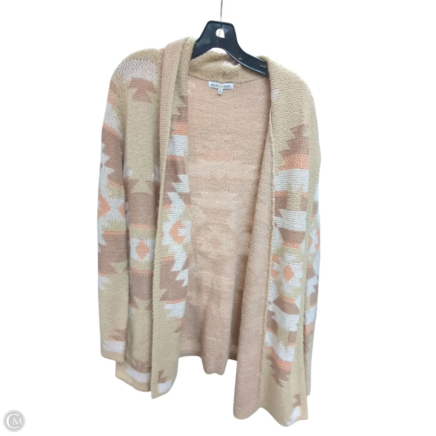 Cardigan By Woven Heart In Tan, Size: 2x