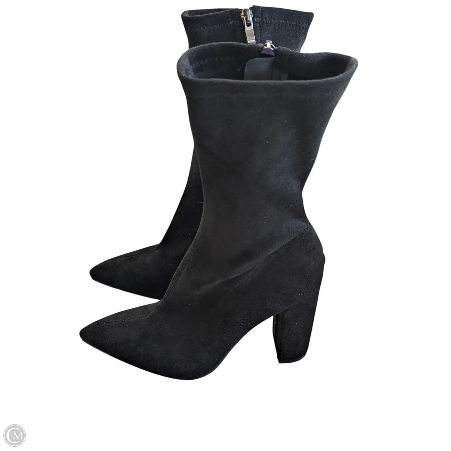 Boots Ankle Heels By Clothes Mentor In Black, Size: 7.5