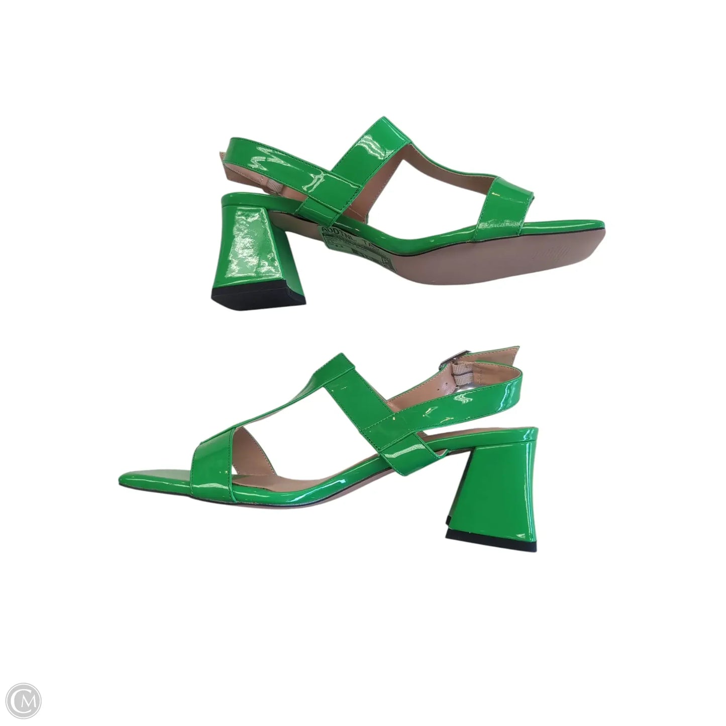 Sandals Heels Block By Clothes Mentor In Green, Size: 8.5