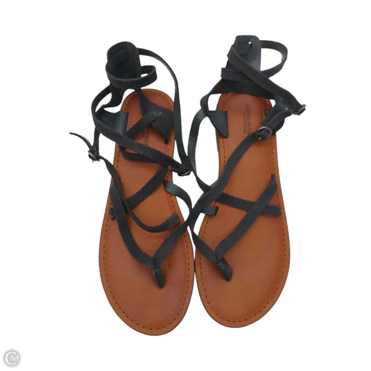 Sandals Flats By American Eagle In Black & Tan, Size: 7