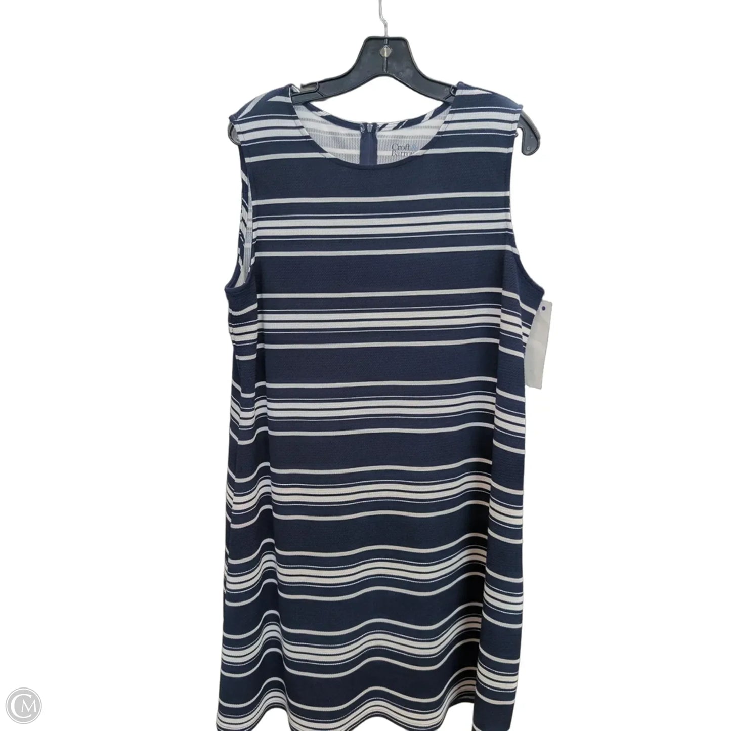 Dress Casual Midi By Croft And Barrow In Blue & White, Size: Xlp