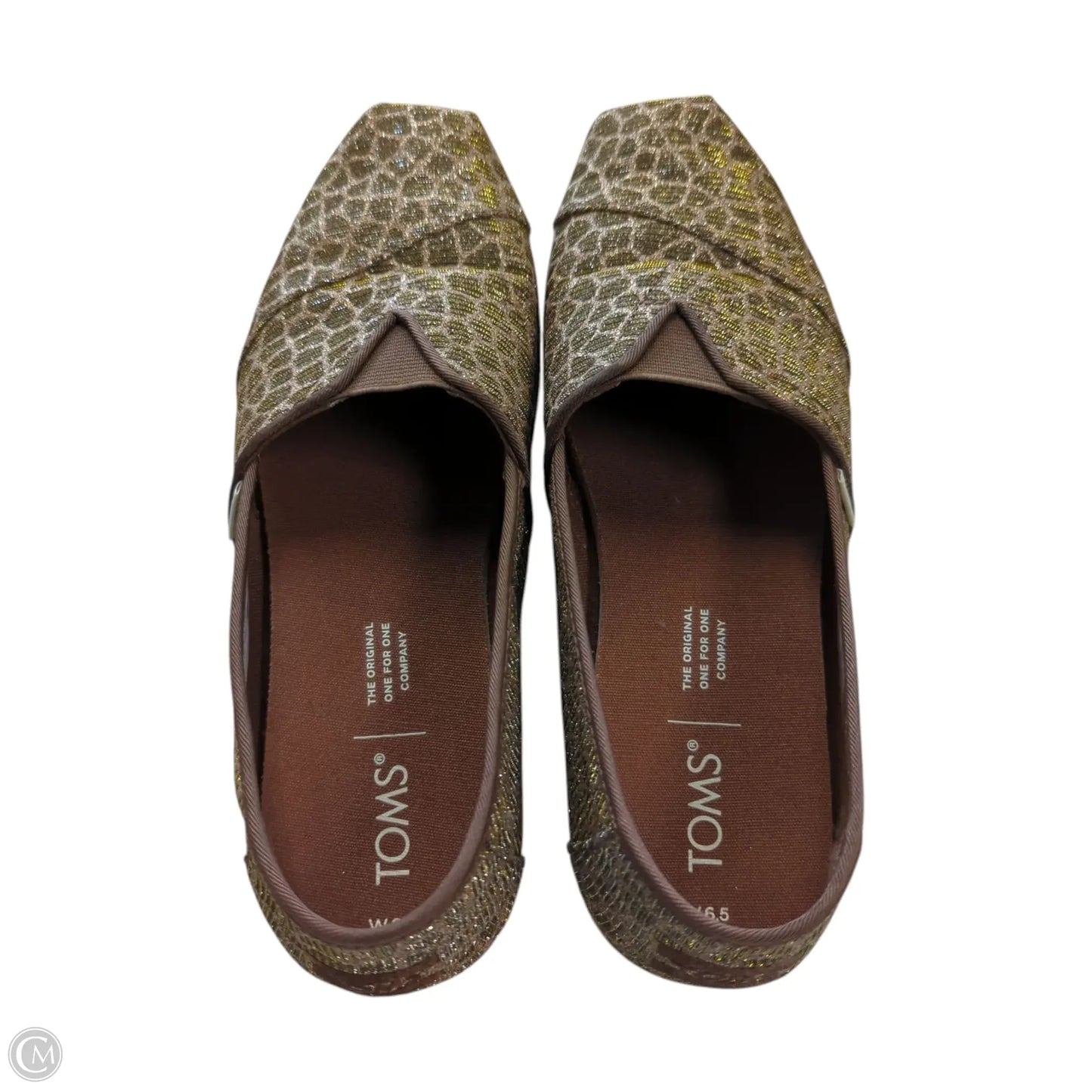 Shoes Sneakers By Toms In Gold, Size: 6.5