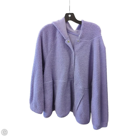 Jacket Faux Fur & Sherpa By Lane Bryant In Purple, Size: 1x
