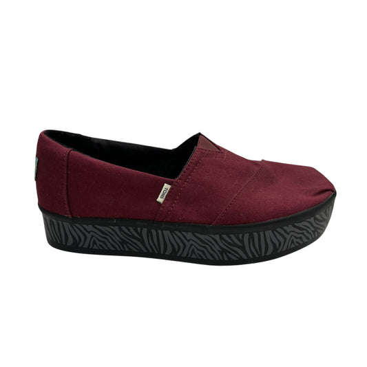 Shoes Flats By Toms In Maroon, Size:8