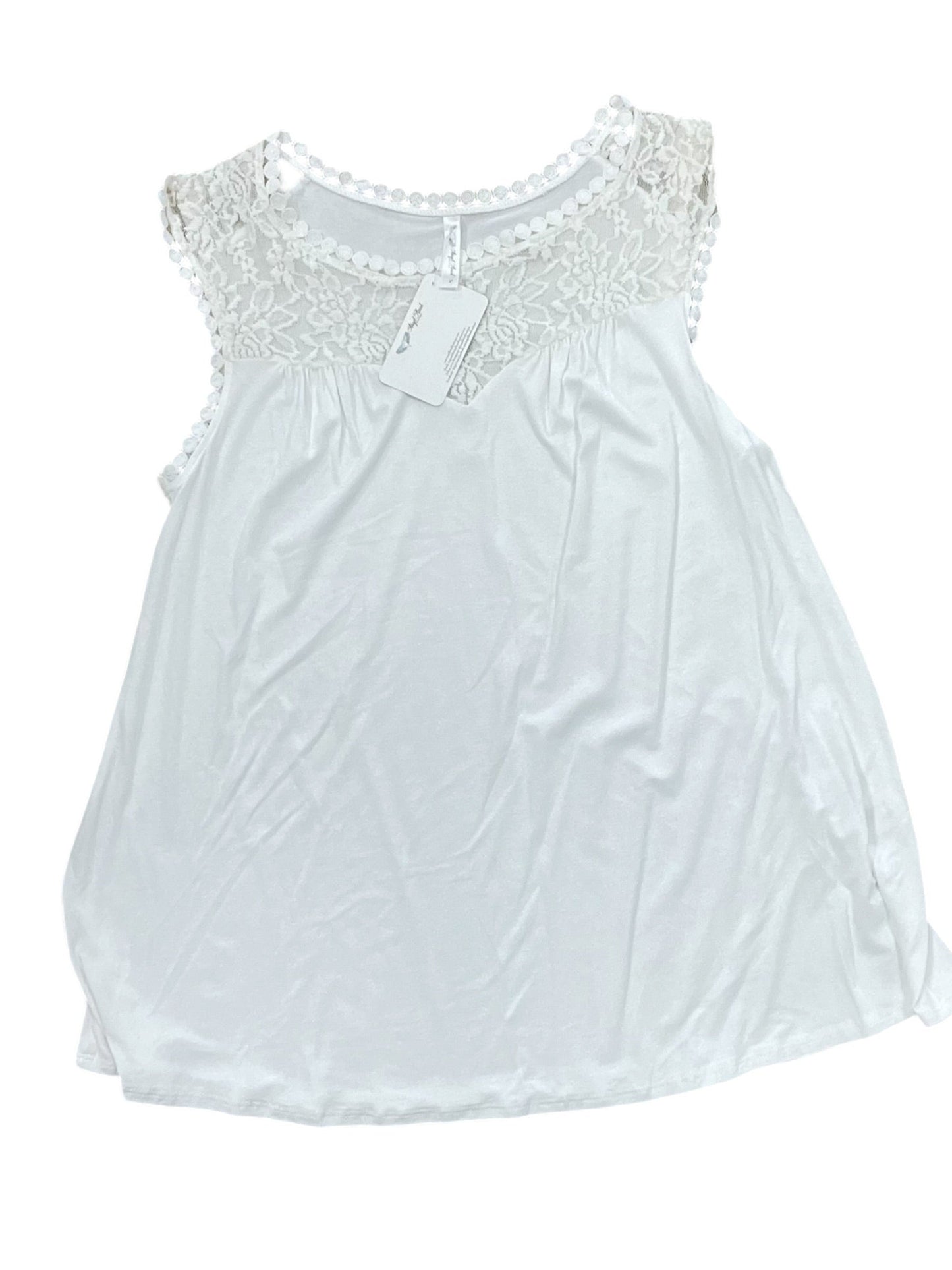Top Sleeveless By Clothes Mentor In Cream, Size:L