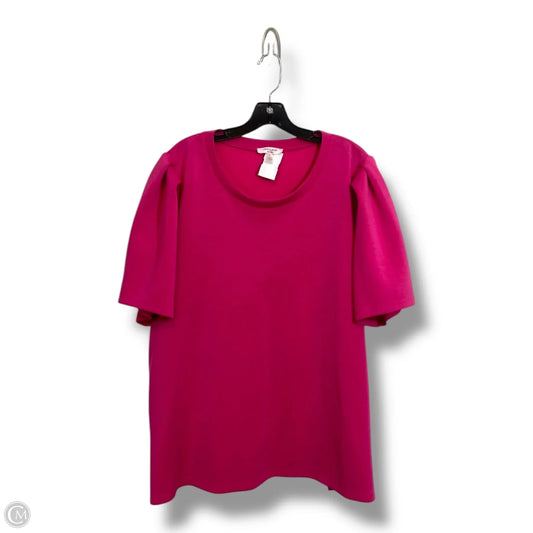 Top Short Sleeve By Cable And Gauge In Pink, Size: 3x