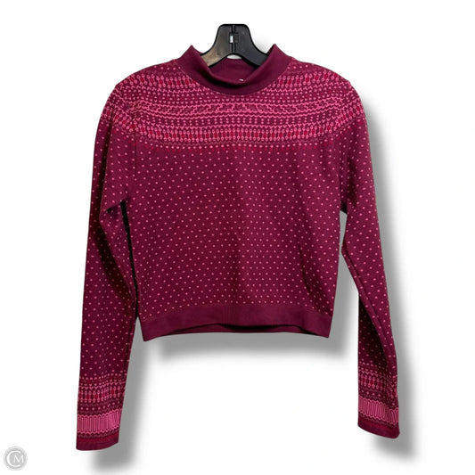 Athletic Top Long Sleeve Crewneck By Fabletics In Maroon, Size: L
