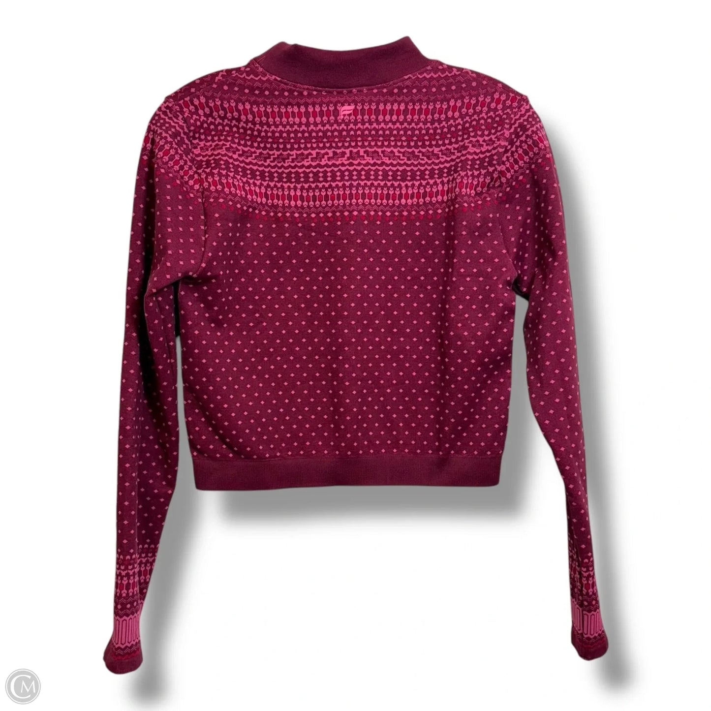 Athletic Top Long Sleeve Crewneck By Fabletics In Maroon, Size: L