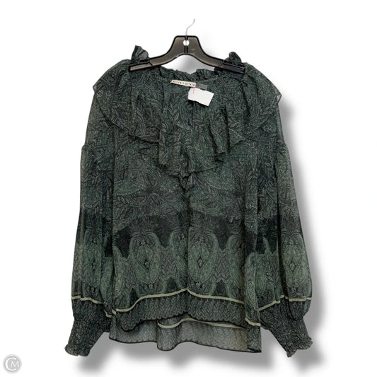 Top Long Sleeve Designer By Alice + Olivia In Green, Size: S