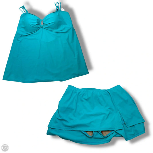 Tankini Swimsuit 2pc By Cacique In Teal, Size: 26