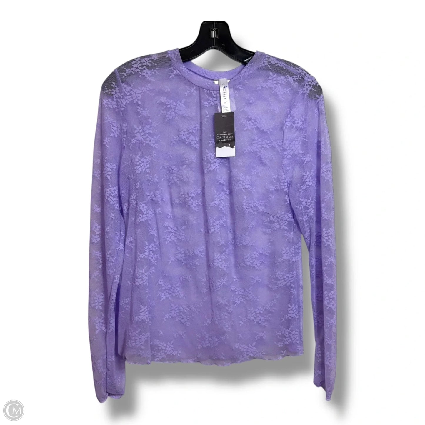 Top Long Sleeve By Cacique In Purple, Size: L