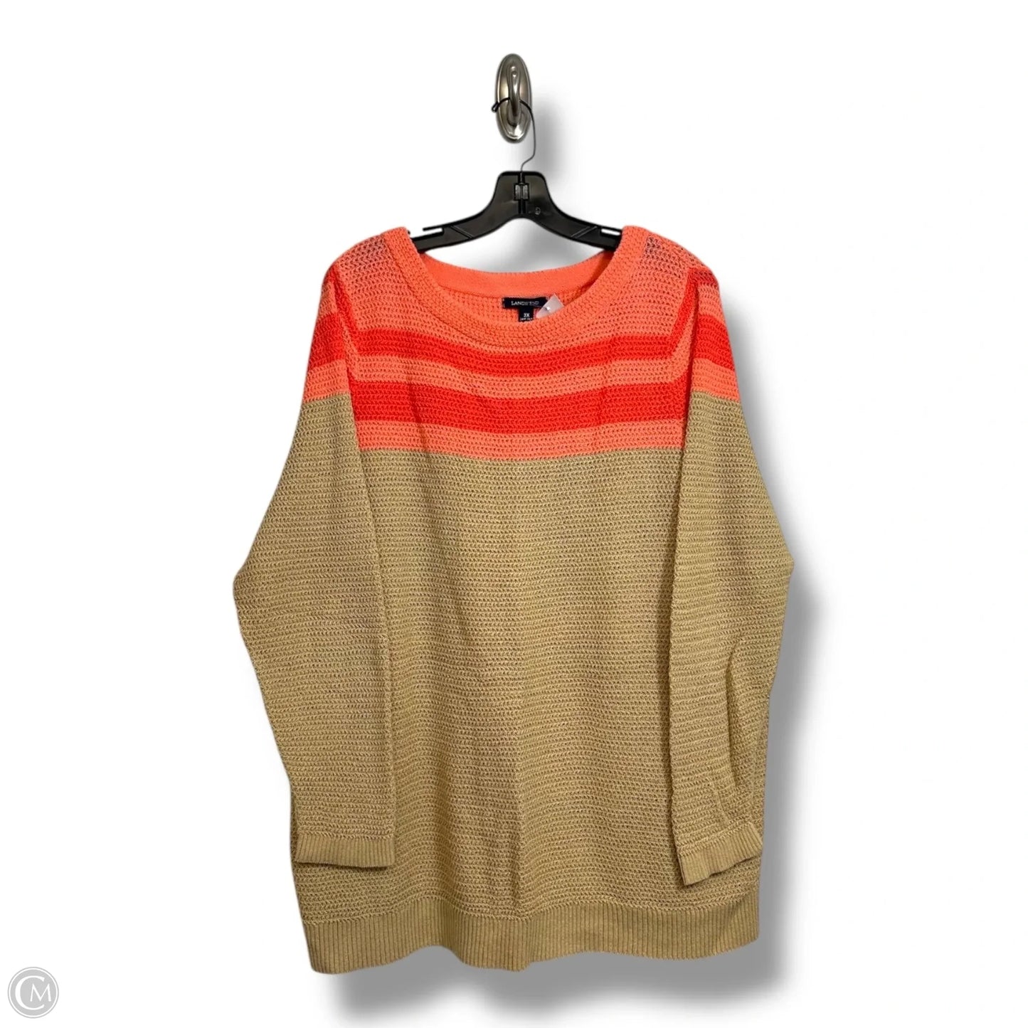 Sweater By Lands End In Orange, Size: 3x