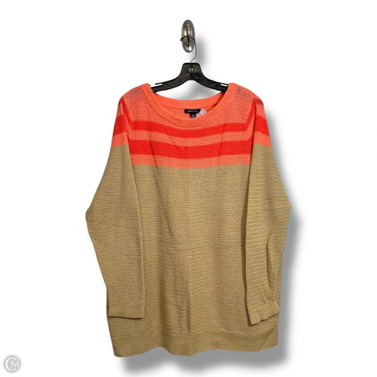 Sweater By Lands End In Orange, Size: 3x