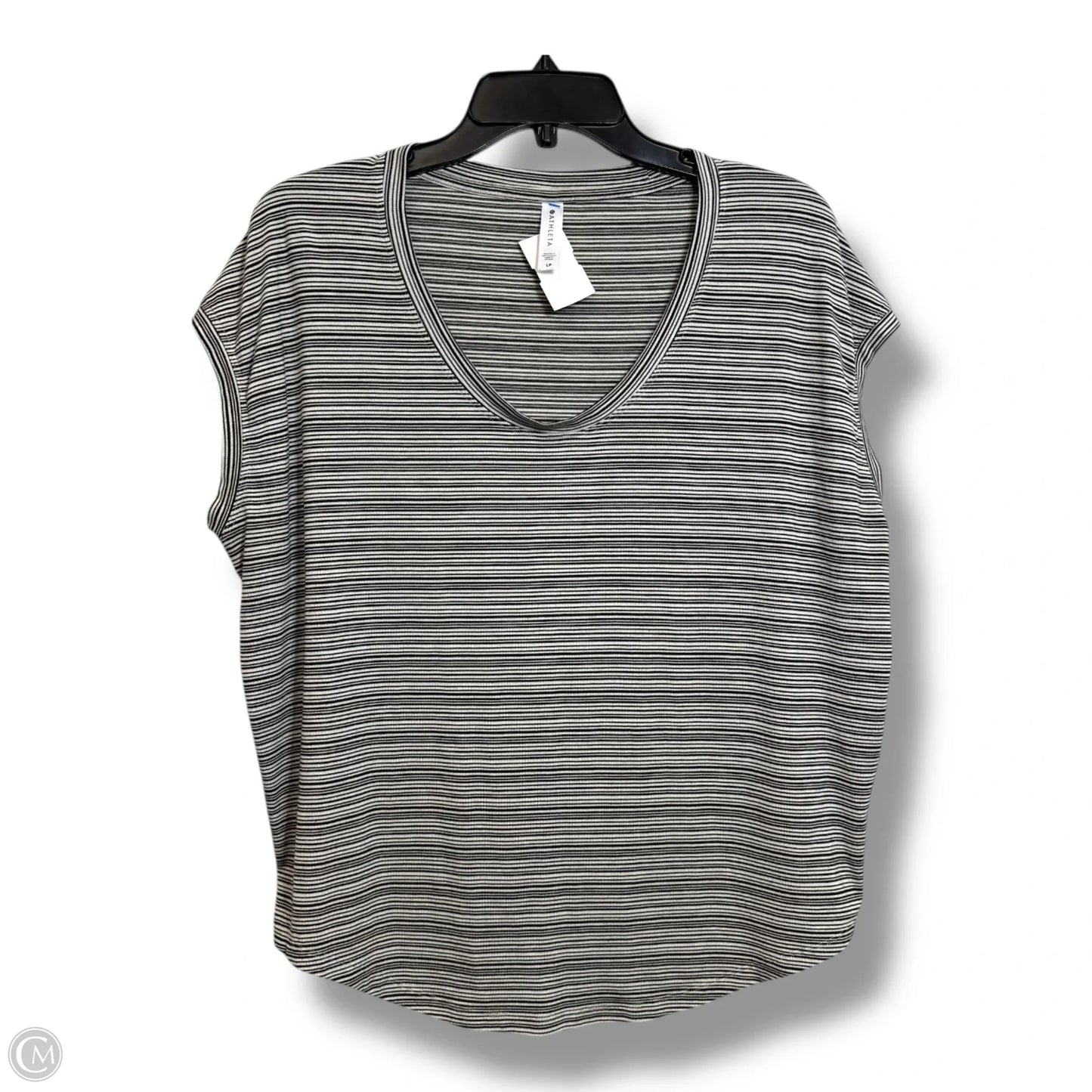 Top Short Sleeve Basic By Athleta In Striped Pattern, Size: Lp
