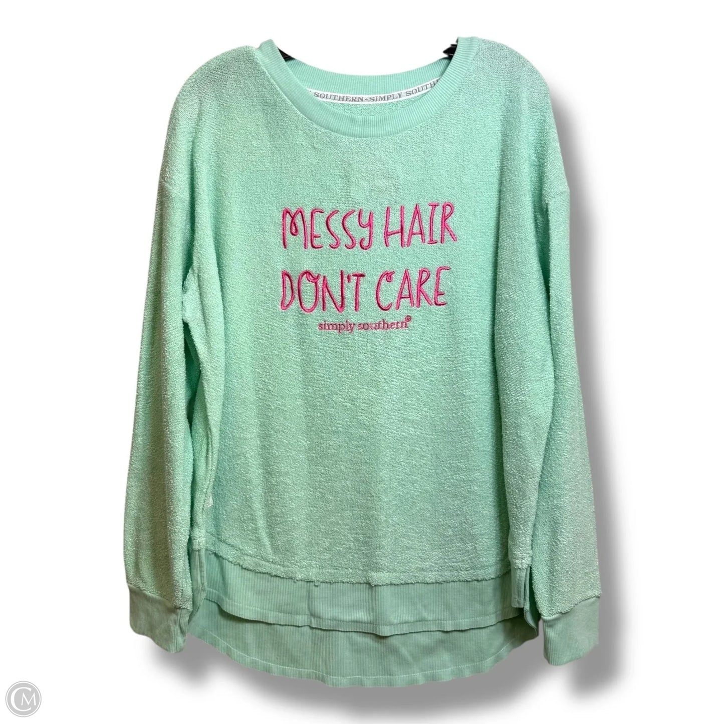 Top Long Sleeve Basic By Simply Southern In Teal, Size: Xl