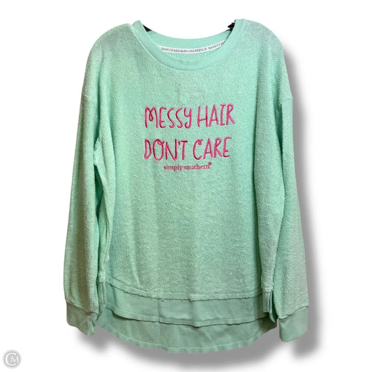 Top Long Sleeve Basic By Simply Southern In Teal, Size: Xl