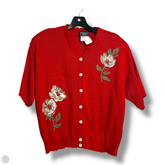 Cardigan By Clothes Mentor In Red, Size: Xl
