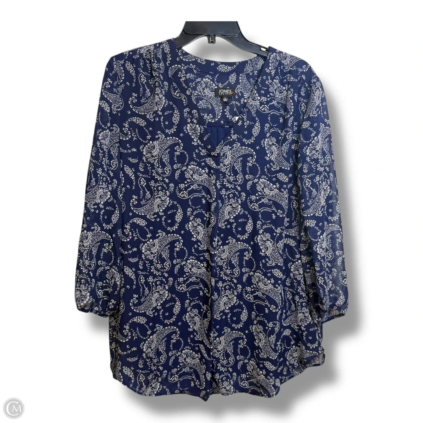 Top Long Sleeve By Jones New York In Navy, Size: L