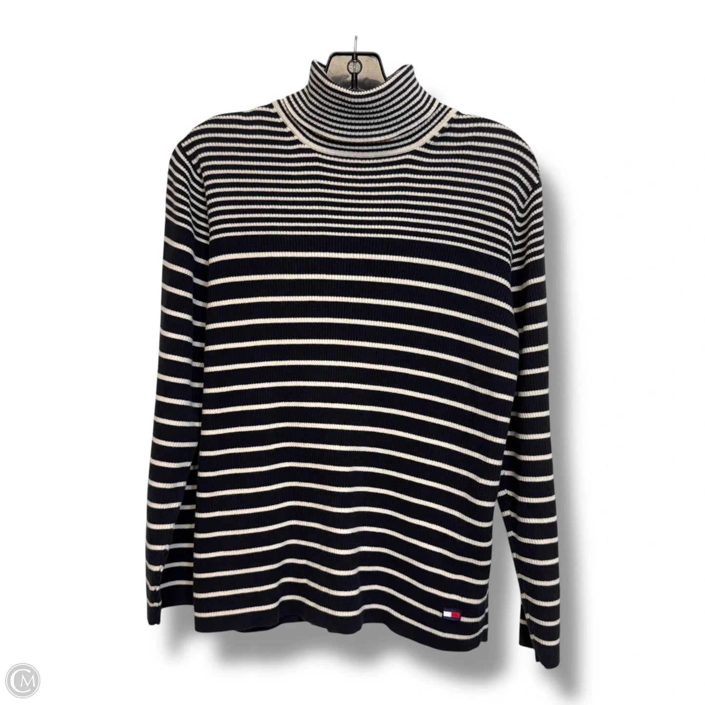 Sweater By Tommy Hilfiger In Striped Pattern, Size: L
