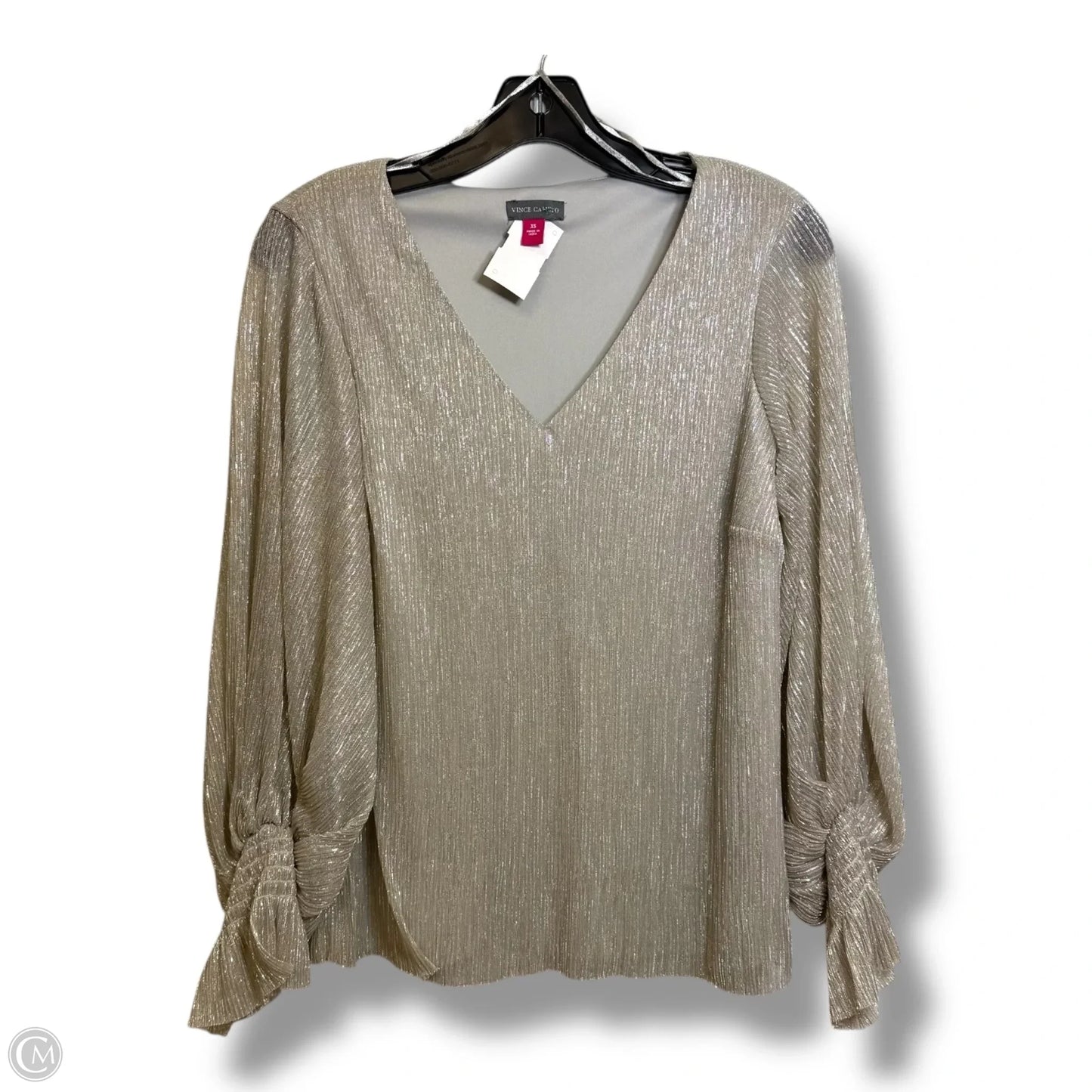 Top Long Sleeve By Vince Camuto In Gold, Size: Xs
