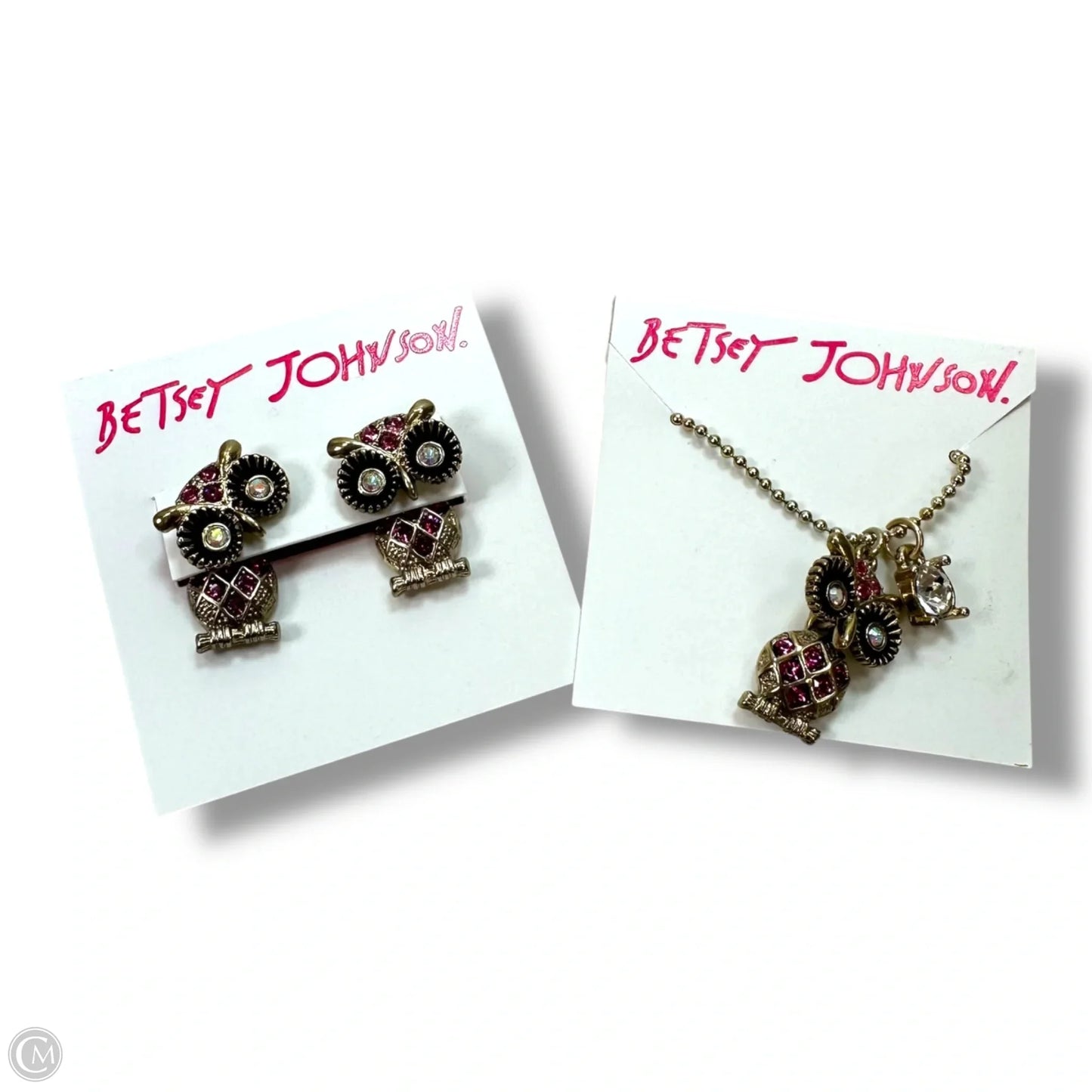 Owl Necklace & earrings Set By Betsey Johnson, Size: 02 Piece Set