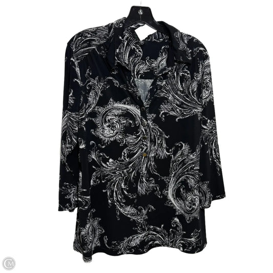 Top Long Sleeve By Alfani In Black, Size: 1x