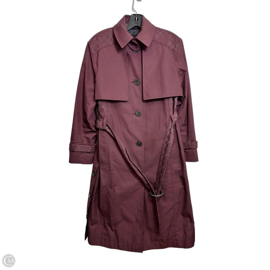 Coat Designer By Coach In Maroon, Size: Xs