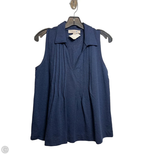 Top Sleeveless By Loft In Navy, Size: Sp