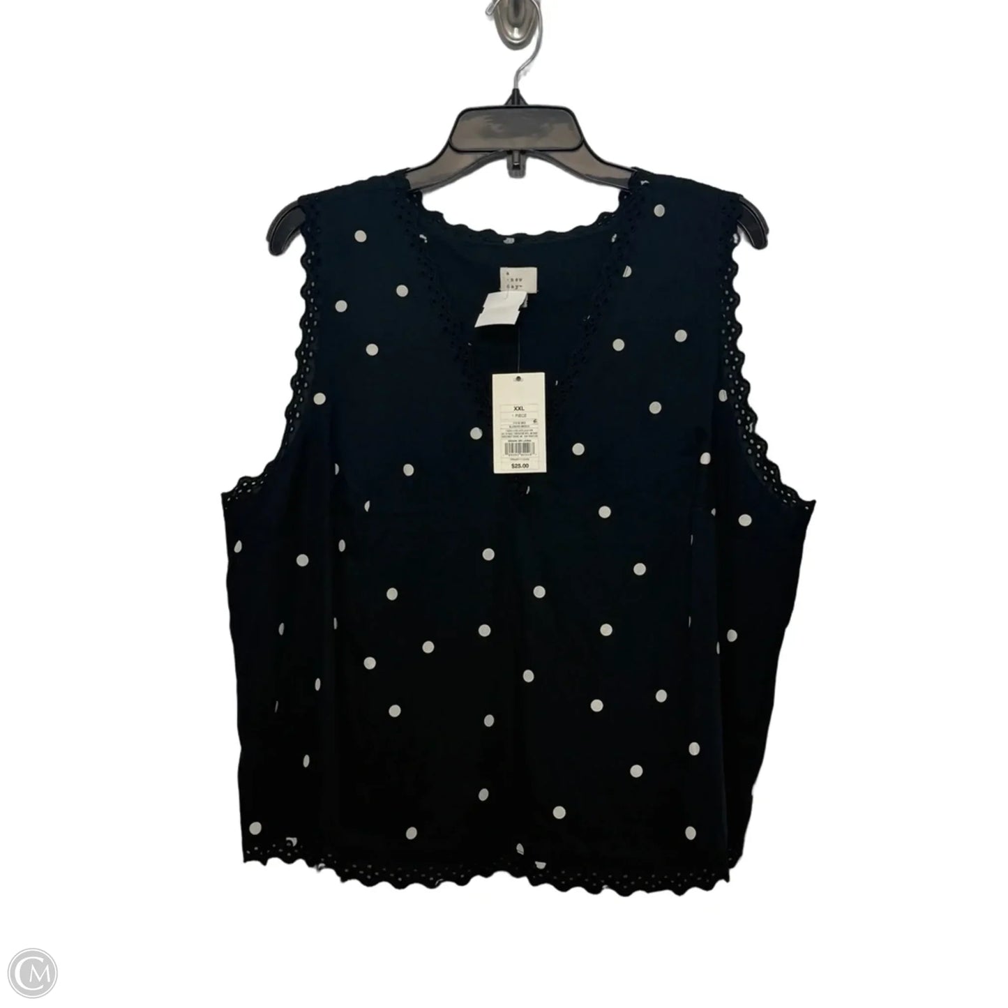 Top Sleeveless By A New Day In Polkadot Pattern, Size: Xxl