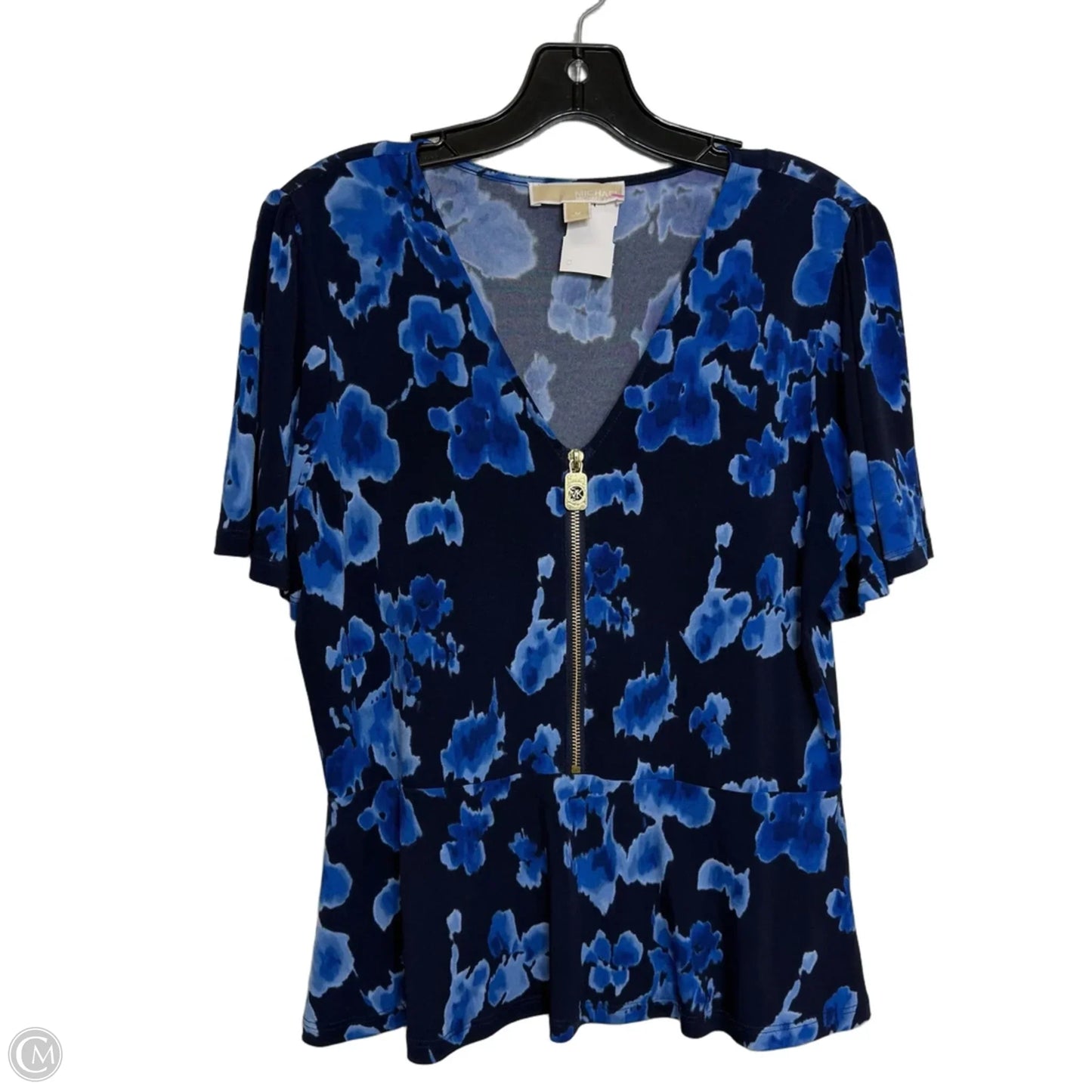 Top Short Sleeve Designer By Michael Kors In Blue, Size: M