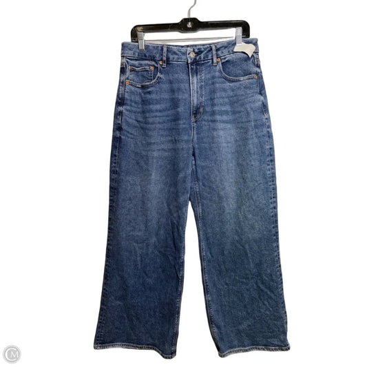 Jeans Wide Leg By American Eagle In Blue Denim, Size: 12