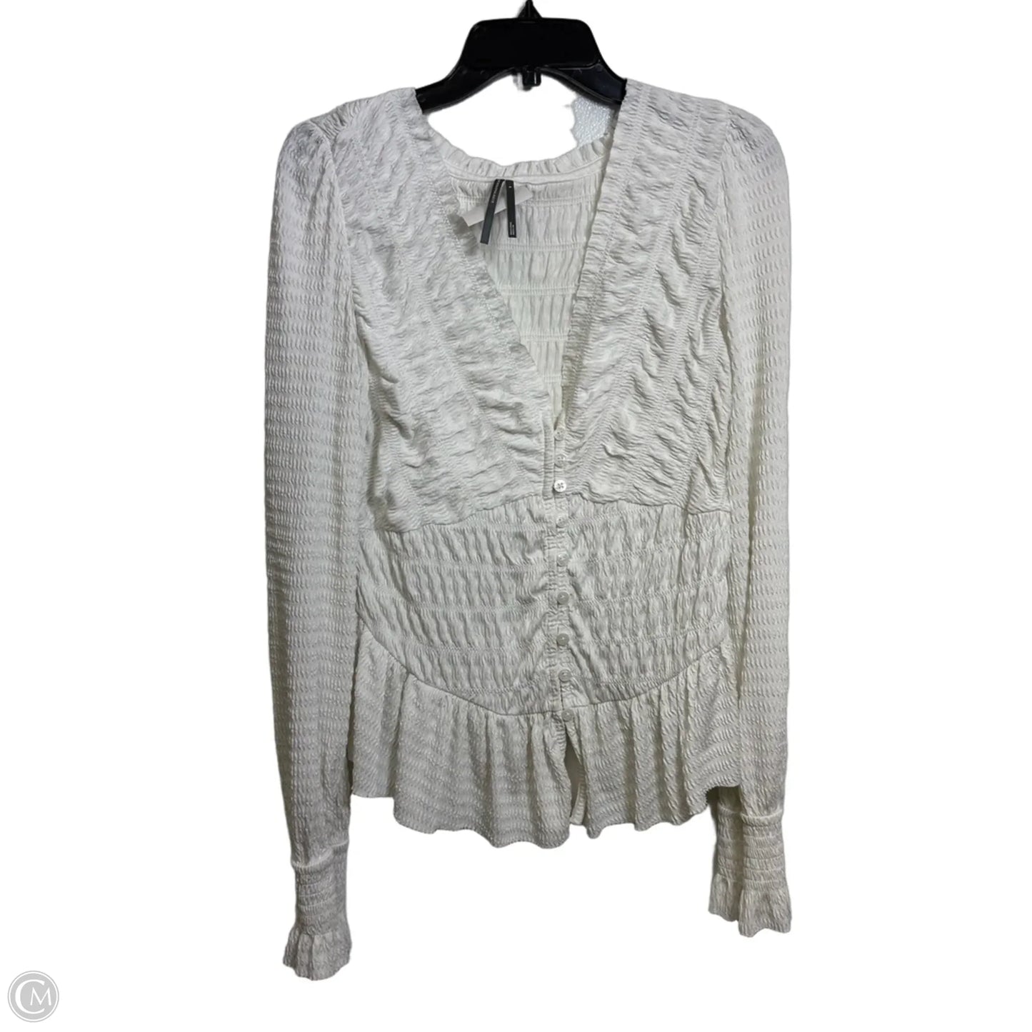 Top Long Sleeve By Anthropologie In White, Size: M