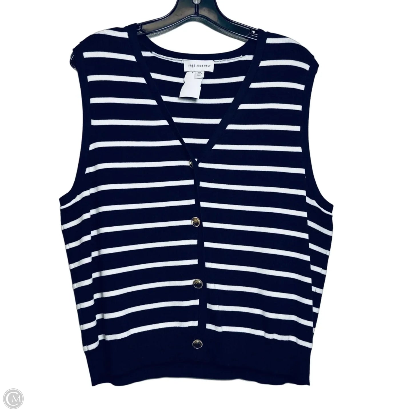Top Sleeveless By Free Assembly In Striped Pattern, Size: 2x