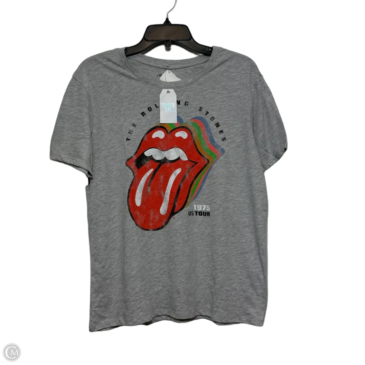 Top Short Sleeve Basic By Time And Tru In Grey, Size: M