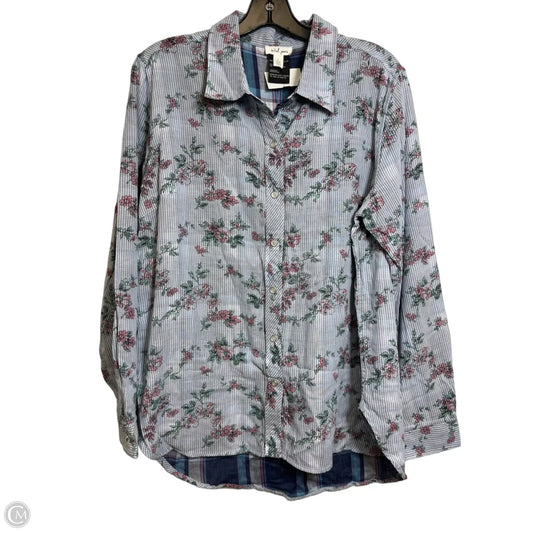 Reversible Top Long Sleeve By Velvet Heart In Blue Denim, Size: L
