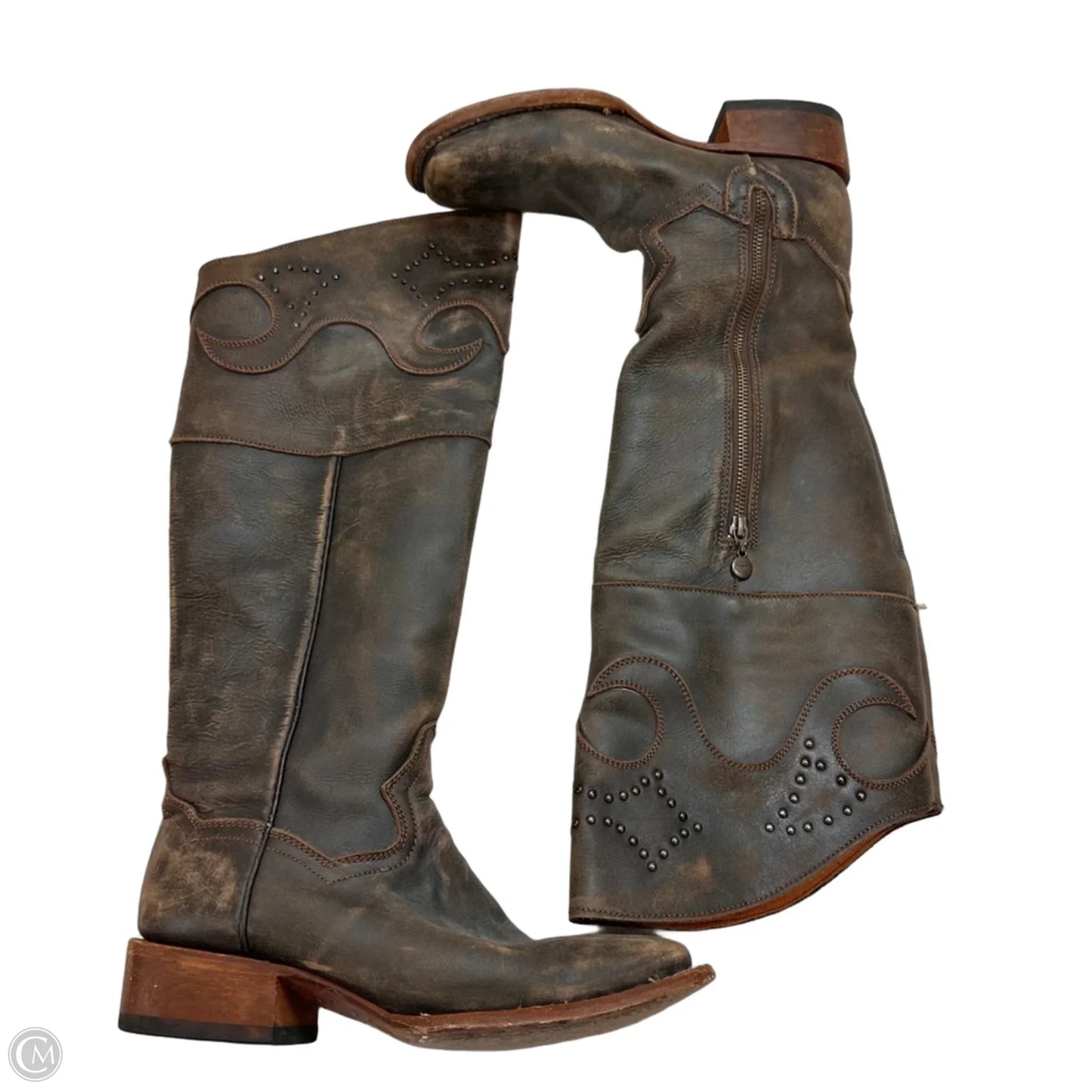 Boots Ankle Flats By Dan Post In Brown, Size: 8